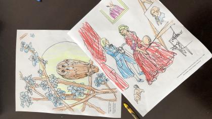 Two coloring pages of Zimmerli works