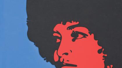 Angela Davis Seize the Time book cover with blue background, title, and silhouette image of Davis in black and red