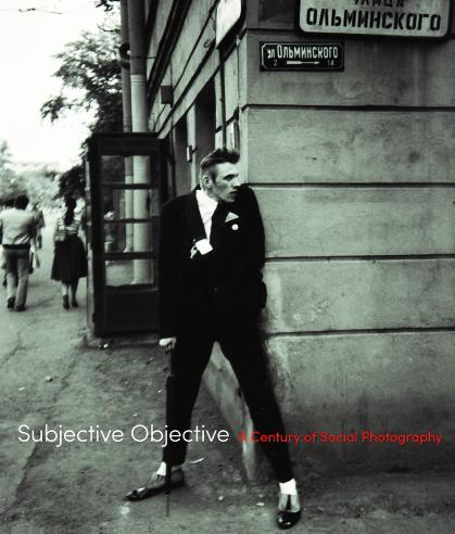 Cover of Subjective Objective exhibition catalogue with photo of a man in a suit looking to his left