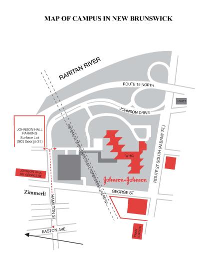 basic map of parking lot at J and J