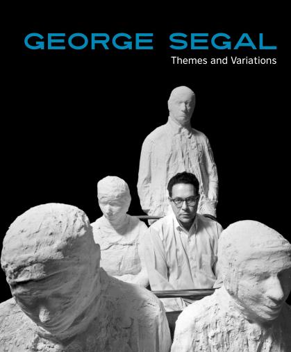 Book cover of George Segal book showing art artist seating among his bus stop plaster-cast sculpures
