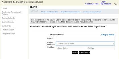search page with instructions