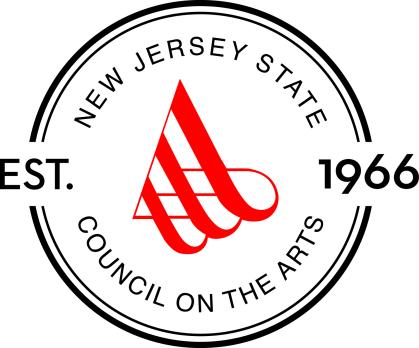 Logo with a circle and a red New Jersey State Council of the Arts logo in the center.