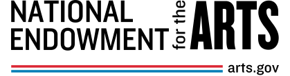 Red and blue lines underline text reading National Endowment for the Arts art.gov