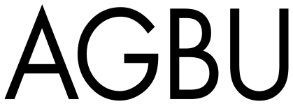 In modern black text read the letters "A G B U".