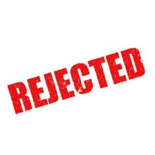 the word "rejected" in red, all caps