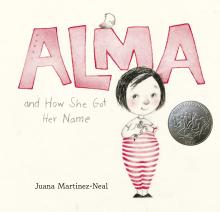 book cover with a little girl and book title Alma and How She Got Her Name