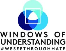 bright logo with concentric circles and words Windows of Understanding