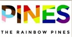 logo with PINES in rainbow colors