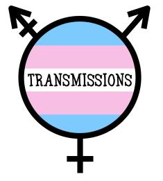 transgender symbol with Transmissions written in the middle