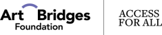 Text reading "Art Bridges Foundation" with a purple arch connecting the words.